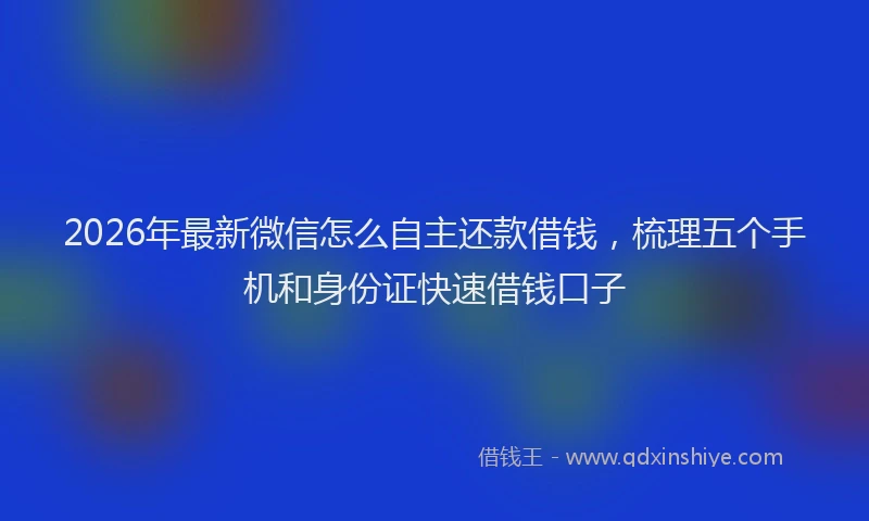 2026年最新微信怎么自主还款借钱，梳理五个手机和身份证快速借钱口子