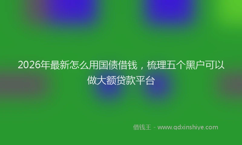 2026年最新怎么用国债借钱，梳理五个黑户可以做大额贷款平台