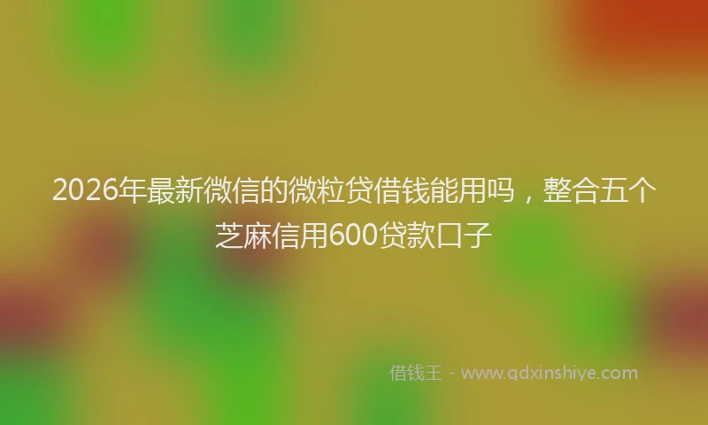2026年最新微信的微粒贷借钱能用吗，整合五个芝麻信用600贷款口子