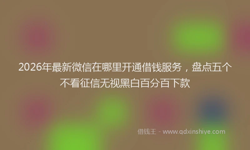 2026年最新微信在哪里开通借钱服务，盘点五个不看征信无视黑白百分百下款
