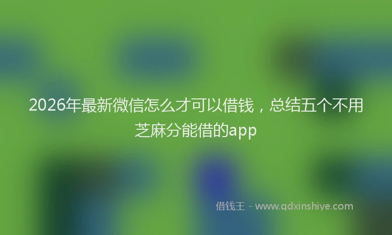 2026年最新微信怎么才可以借钱，总结五个不用芝麻分能借的app