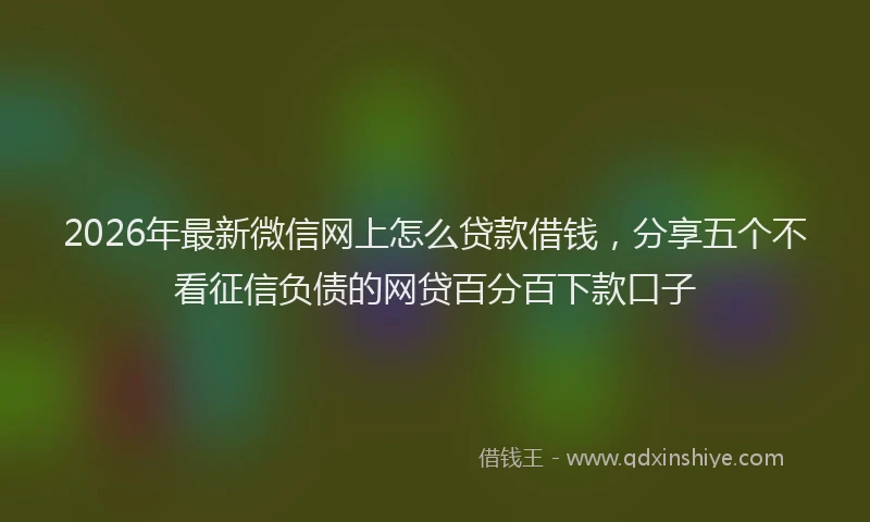 2026年最新微信网上怎么贷款借钱，分享五个不看征信负债的网贷百分百下款口子