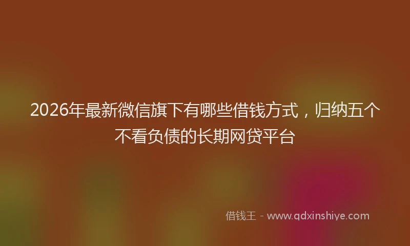 2026年最新微信旗下有哪些借钱方式，归纳五个不看负债的长期网贷平台