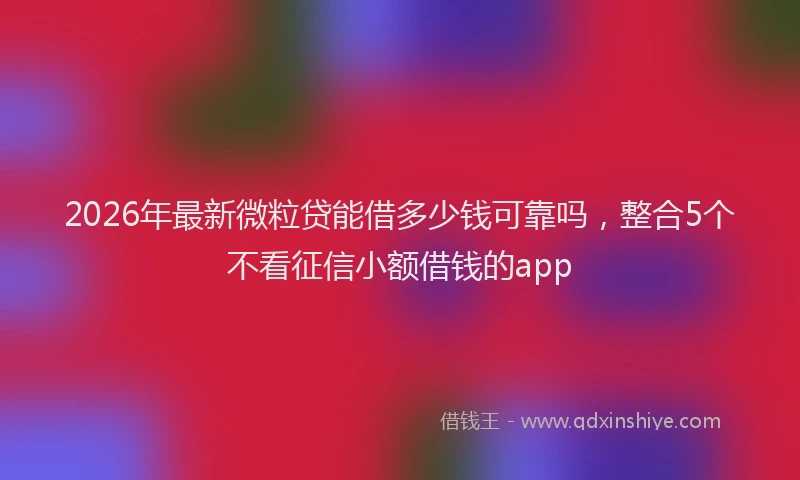 2026年最新微粒贷能借多少钱可靠吗，整合5个不看征信小额借钱的app