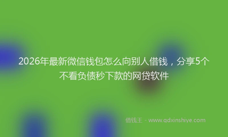 2026年最新微信钱包怎么向别人借钱，分享5个不看负债秒下款的网贷软件