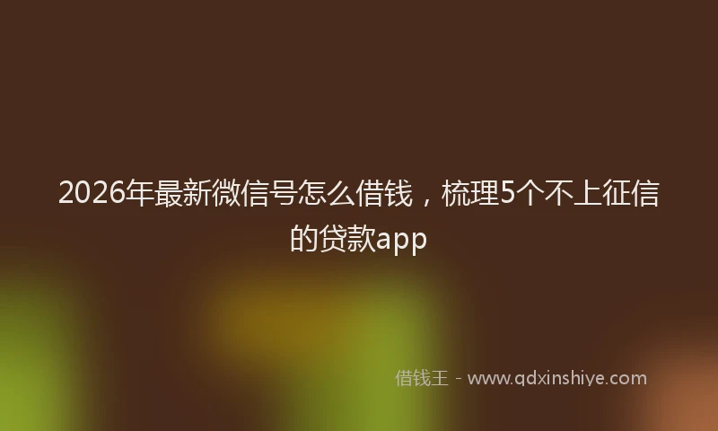 2026年最新微信号怎么借钱，梳理5个不上征信的贷款app