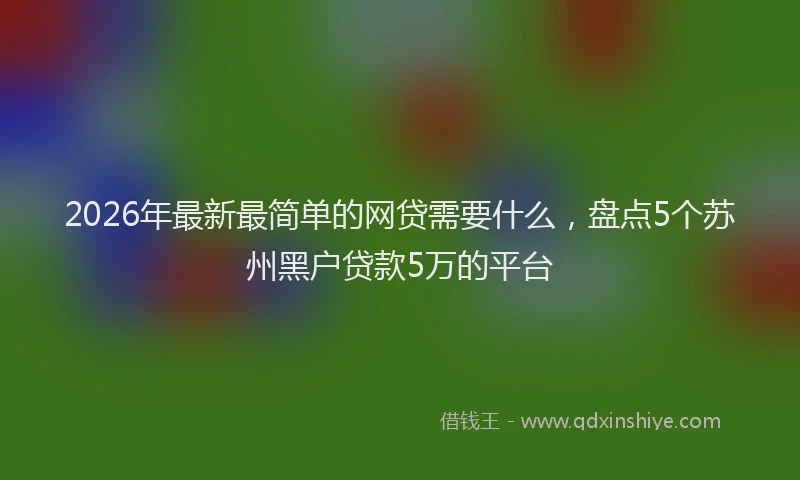 2026年最新最简单的网贷需要什么，盘点5个苏州黑户贷款5万的平台