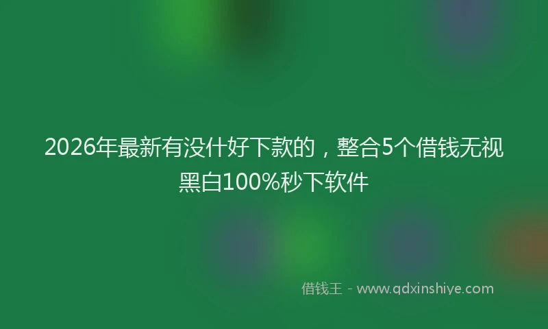 2026年最新有没什好下款的，整合5个借钱无视黑白100%秒下软件