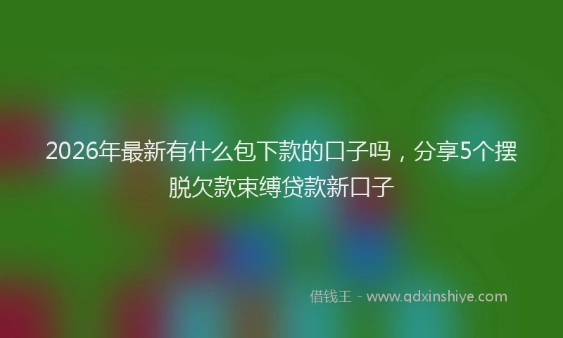 2026年最新有什么包下款的口子吗，分享5个摆脱欠款束缚贷款新口子