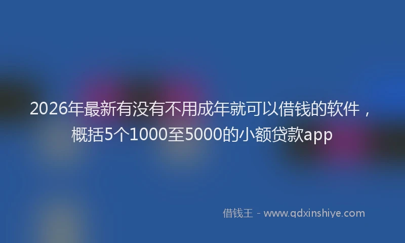 2026年最新有没有不用成年就可以借钱的软件，概括5个1000至5000的小额贷款app