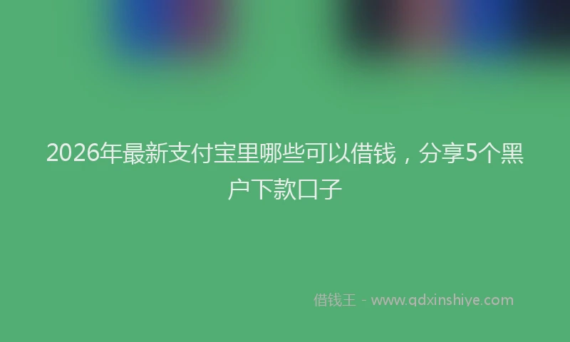 2026年最新支付宝里哪些可以借钱，分享5个黑户下款口子