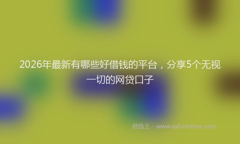2026年最新有哪些好借钱的平台，分享5个无视一切的网贷口子