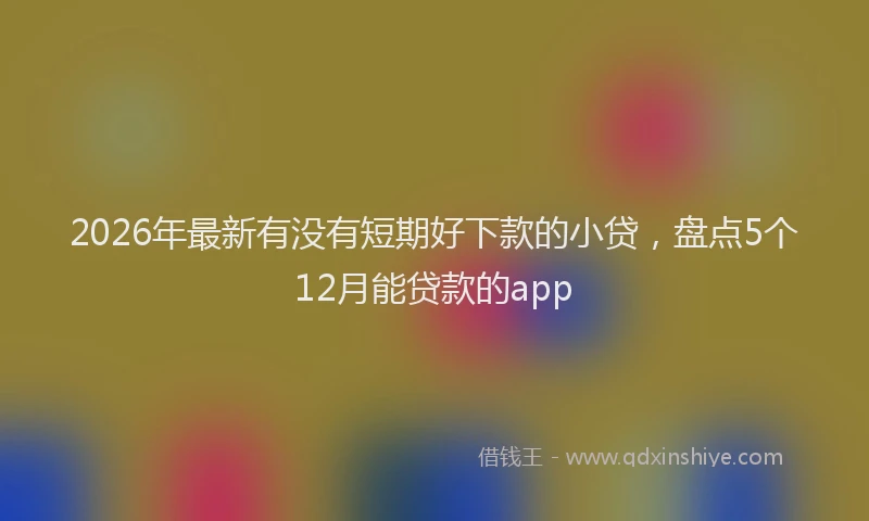 2026年最新有没有短期好下款的小贷，盘点5个12月能贷款的app
