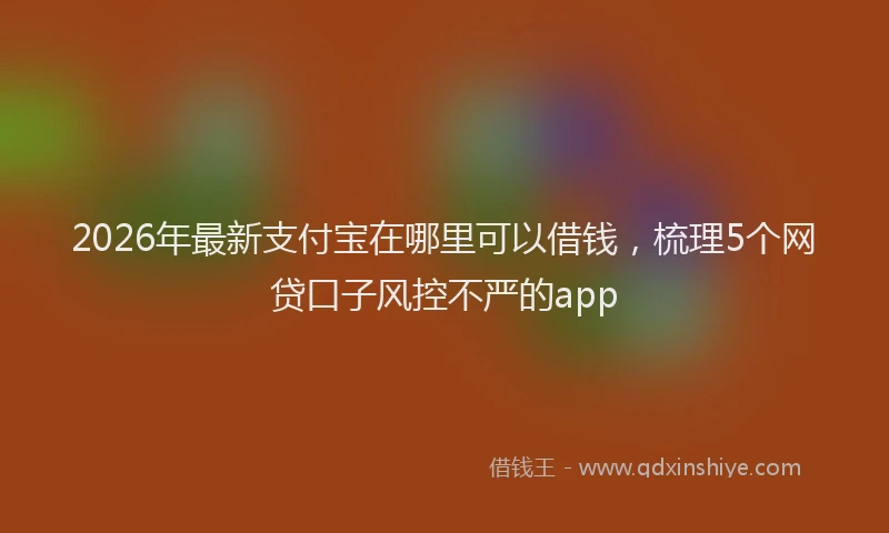 2026年最新支付宝在哪里可以借钱，梳理5个网贷口子风控不严的app