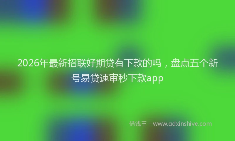 2026年最新招联好期贷有下款的吗，盘点五个新号易贷速审秒下款app