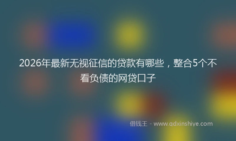 2026年最新无视征信的贷款有哪些，整合5个不看负债的网贷口子