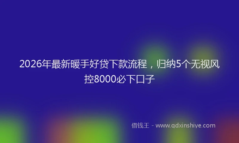 2026年最新暖手好贷下款流程，归纳5个无视风控8000必下口子