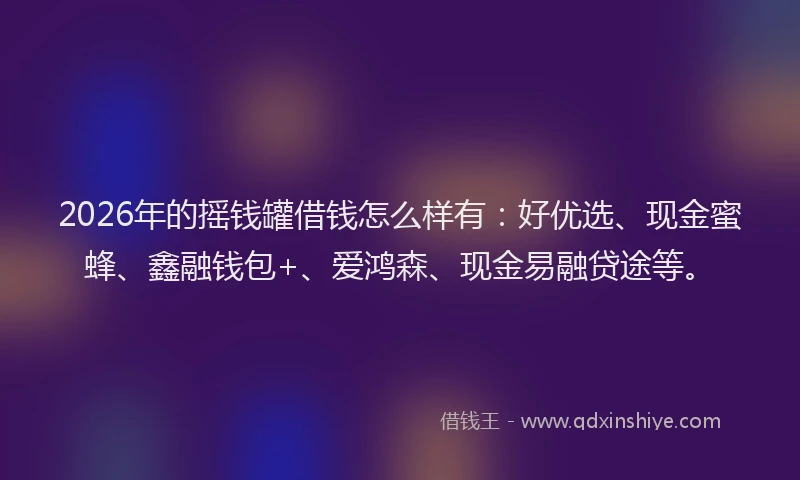 2026年的摇钱罐借钱怎么样有：好优选、现金蜜蜂、鑫融钱包+、爱鸿森、现金易融贷途等。