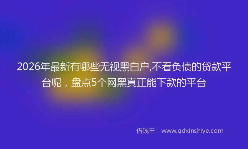 2026年最新有哪些无视黑白户,不看负债的贷款平台呢，盘点5个网黑真正能下款的平台