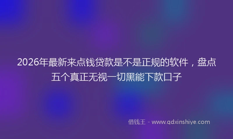 2026年最新来点钱贷款是不是正规的软件，盘点五个真正无视一切黑能下款口子