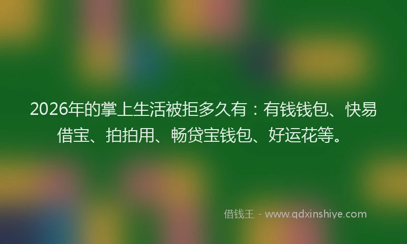 2026年的掌上生活被拒多久有：有钱钱包、快易借宝、拍拍用、畅贷宝钱包、好运花等。