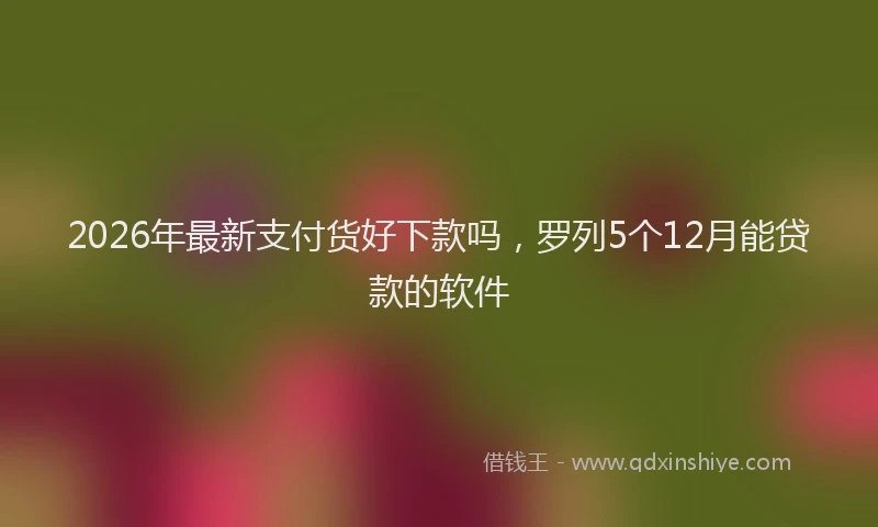 2026年最新支付货好下款吗，罗列5个12月能贷款的软件