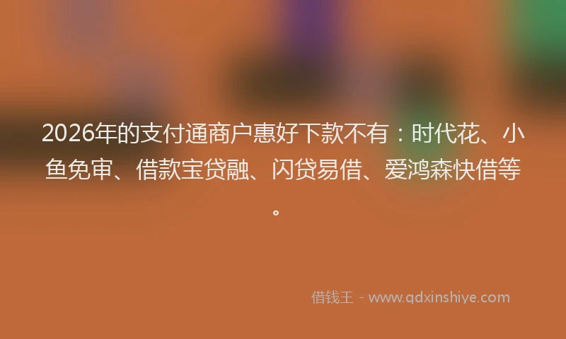 2026年的支付通商户惠好下款不有：时代花、小鱼免审、借款宝贷融、闪贷易借、爱鸿森快借等。