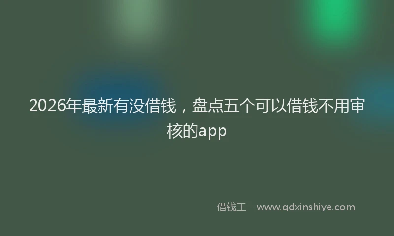 2026年最新有没借钱，盘点五个可以借钱不用审核的app
