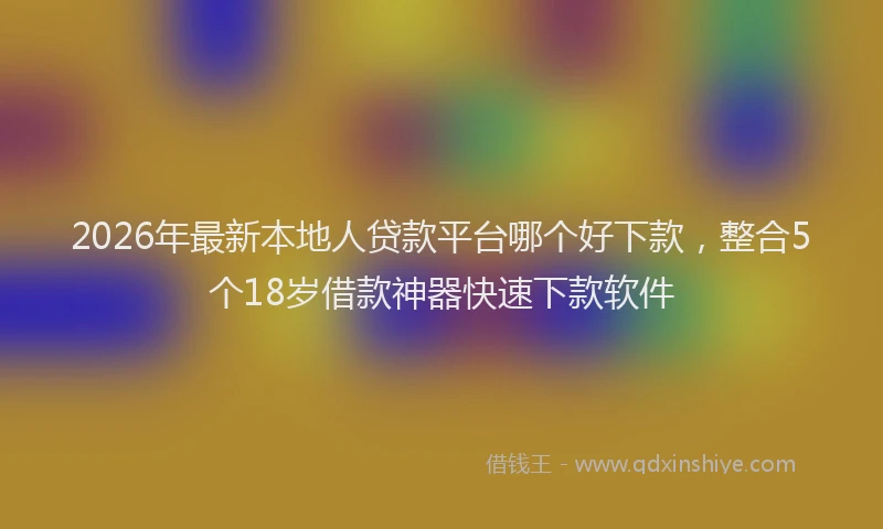 2026年最新本地人贷款平台哪个好下款，整合5个18岁借款神器快速下款软件