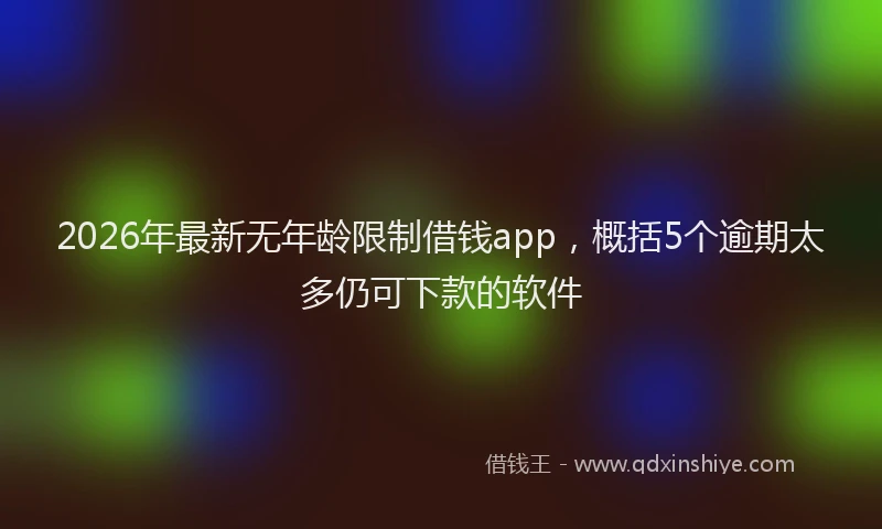 2026年最新无年龄限制借钱app，概括5个逾期太多仍可下款的软件