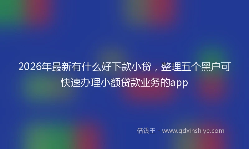 2026年最新有什么好下款小贷，整理五个黑户可快速办理小额贷款业务的app