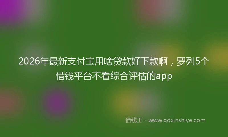 2026年最新支付宝用啥贷款好下款啊，罗列5个借钱平台不看综合评估的app