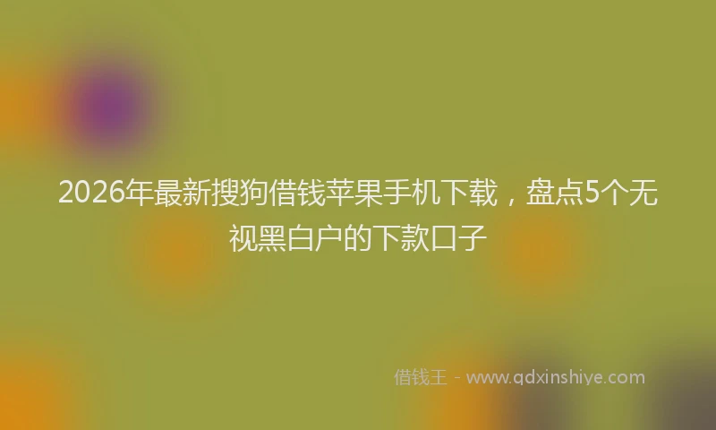 2026年最新搜狗借钱苹果手机下载，盘点5个无视黑白户的下款口子