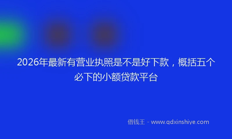 2026年最新有营业执照是不是好下款，概括五个必下的小额贷款平台
