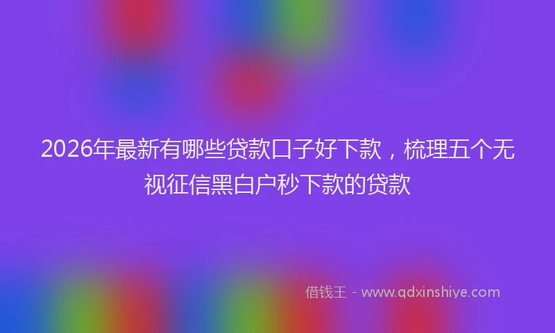2026年最新有哪些贷款口子好下款，梳理五个无视征信黑白户秒下款的贷款