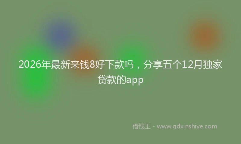 2026年最新来钱8好下款吗，分享五个12月独家贷款的app
