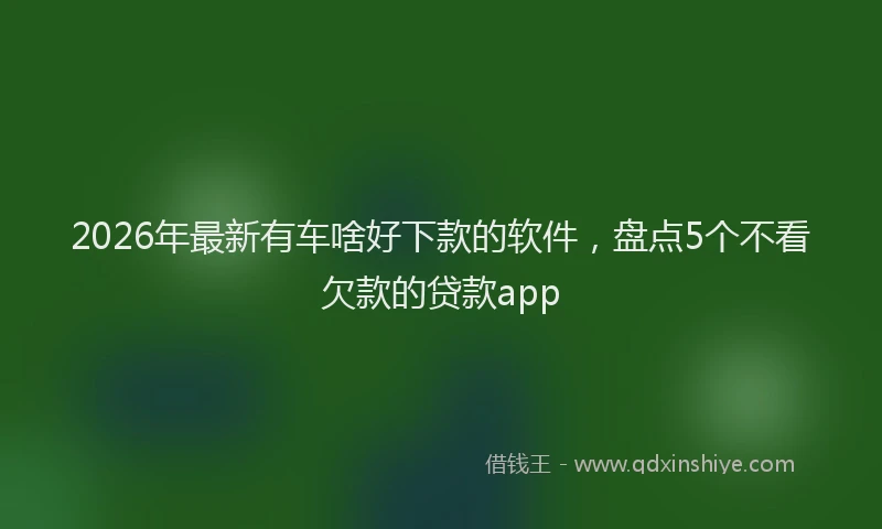 2026年最新有车啥好下款的软件，盘点5个不看欠款的贷款app