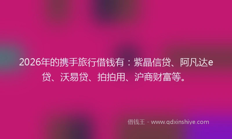 2026年的携手旅行借钱有：紫晶信贷、阿凡达e贷、沃易贷、拍拍用、沪商财富等。