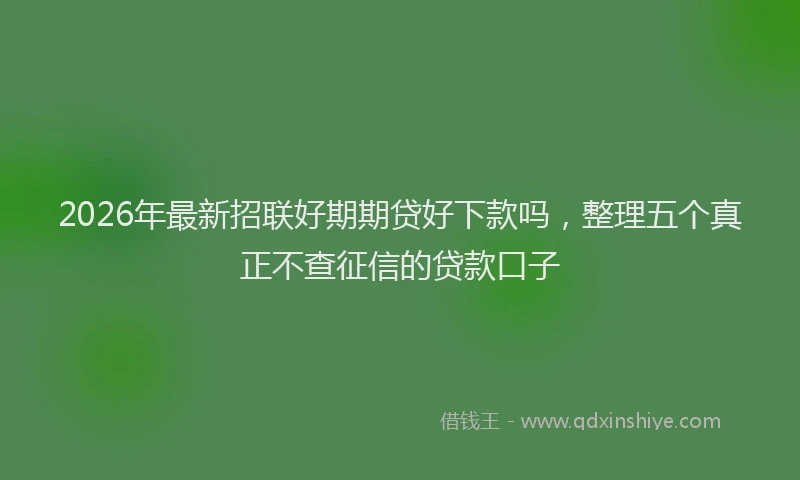 2026年最新招联好期期贷好下款吗，整理五个真正不查征信的贷款口子