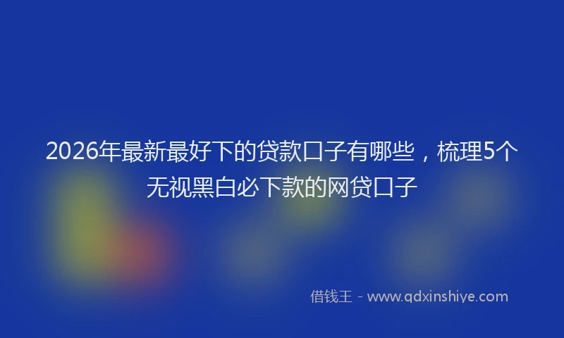 2026年最新最好下的贷款口子有哪些，梳理5个无视黑白必下款的网贷口子