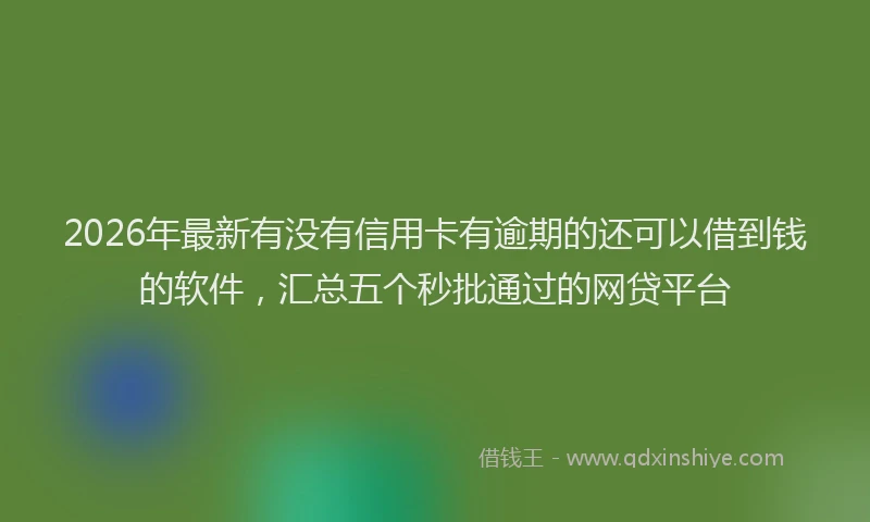 2026年最新有没有信用卡有逾期的还可以借到钱的软件，汇总五个秒批通过的网贷平台