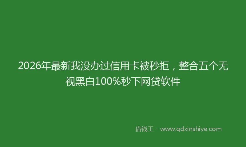 2026年最新我没办过信用卡被秒拒，整合五个无视黑白100%秒下网贷软件