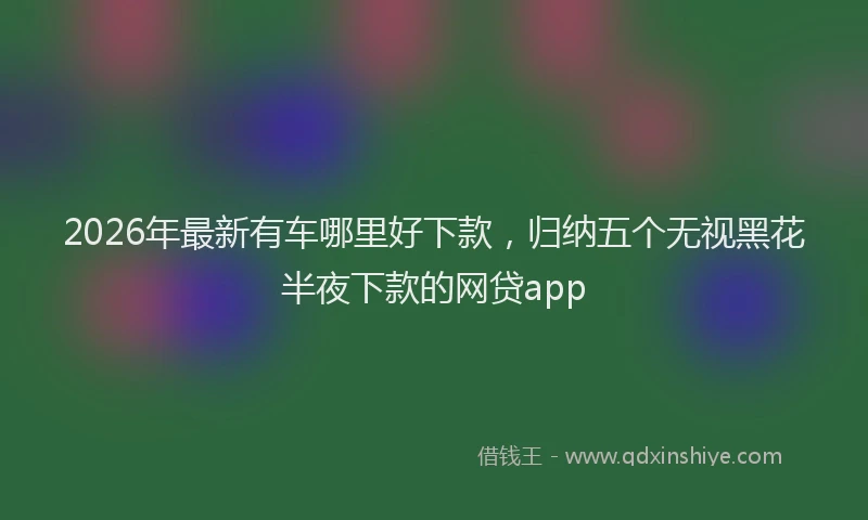 2026年最新有车哪里好下款，归纳五个无视黑花半夜下款的网贷app