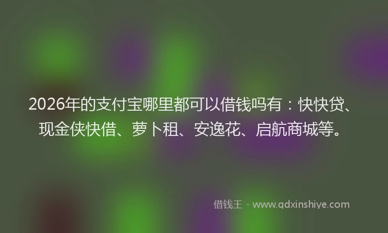 2026年的支付宝哪里都可以借钱吗有：快快贷、现金侠快借、萝卜租、安逸花、启航商城等。