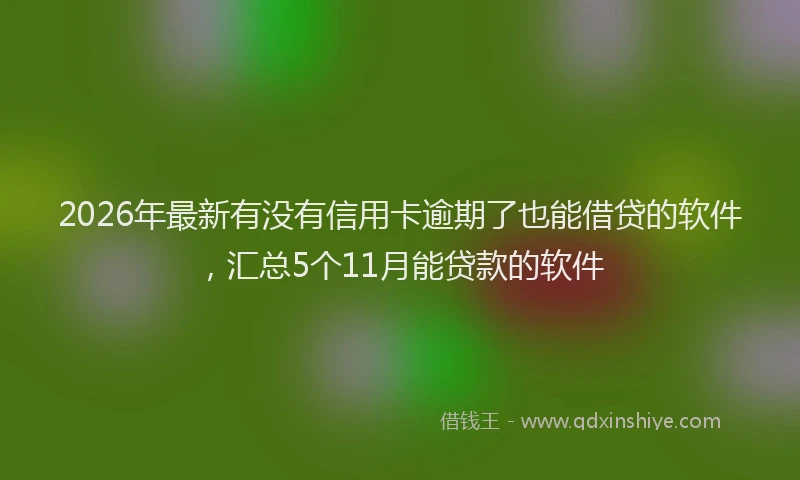 2026年最新有没有信用卡逾期了也能借贷的软件，汇总5个11月能贷款的软件