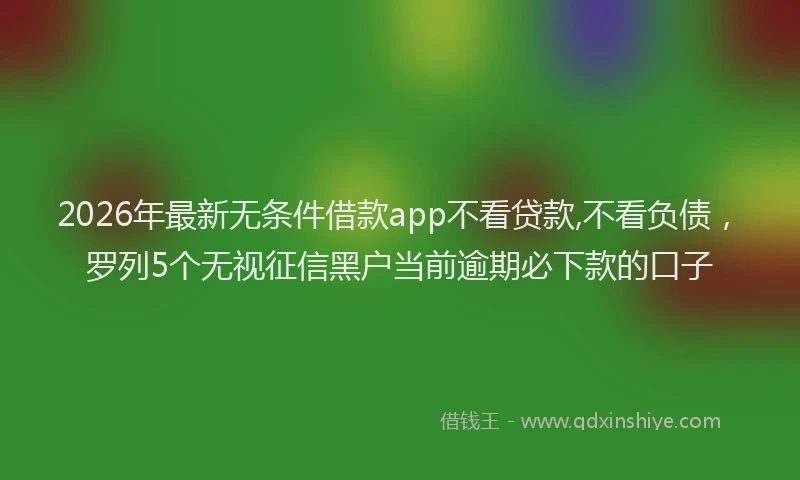 2026年最新无条件借款app不看贷款,不看负债，罗列5个无视征信黑户当前逾期必下款的口子