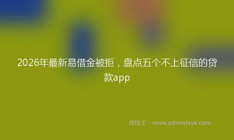 2026年最新易借金被拒，盘点五个不上征信的贷款app