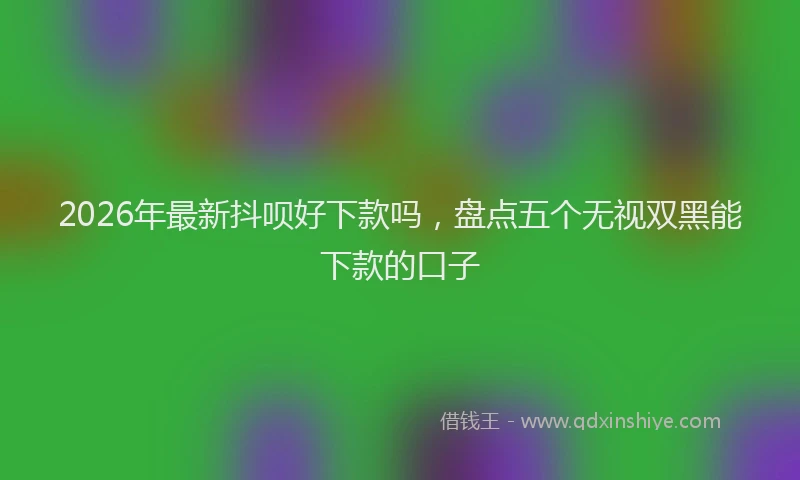 2026年最新抖呗好下款吗，盘点五个无视双黑能下款的口子