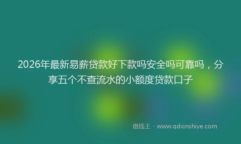 2026年最新易薪贷款好下款吗安全吗可靠吗，分享五个不查流水的小额度贷款口子