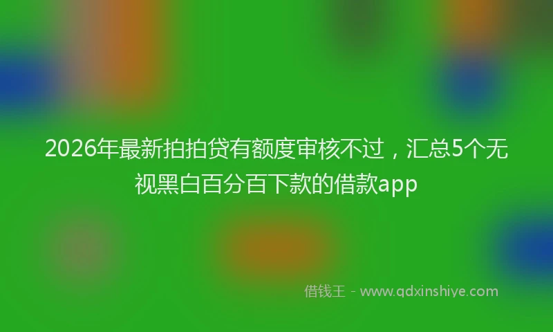 2026年最新拍拍贷有额度审核不过，汇总5个无视黑白百分百下款的借款app